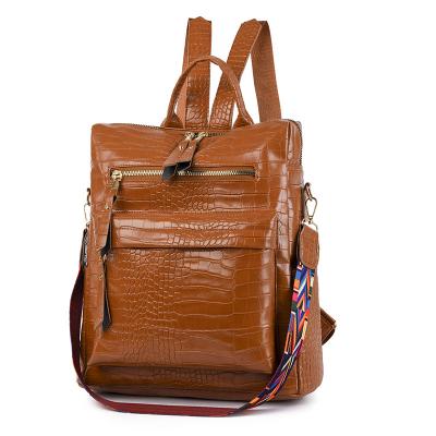 China Other Custom Casual Designer Crossbody Backpack Bag Brand Vegan Leather Lady Large Capacity Pu Leather Backpack for sale