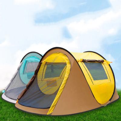 China Custom Cheap Portable 4 Person Automatic Outdoor Tent Family Pop Up Big Pop Up Tent Waterproof Mosquito Net Beach Camping Canopy Pop Up Tent for sale