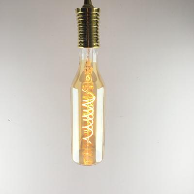 China Large LED Glass Bulb Height Beer Bottle Shape Edison Bulb Spiral LED 220V E27 4W Vintage Led Filament Decorative Edison Lamp for sale