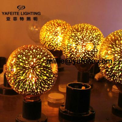 China New Products G80 G95 Home Colorful 3D Globe Led Light Bulb For Christmas Decoration Firework Light Bulb LED Cosmos 4W E27non Dimmable for sale