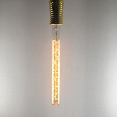 China Vintage Brass T28 300MM Tungsten Edison Bulb 220V E27 40W 60W Decorative T30 Edison Incandescent Lamp for sale