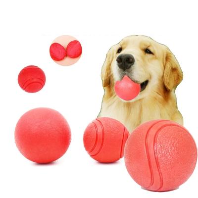 China Durable Solid Durable Rubber Dog Toy Chew Ball Dog Toy Rubber Bouncy Ball Color Rubber Bouncy Ball With Rope for sale