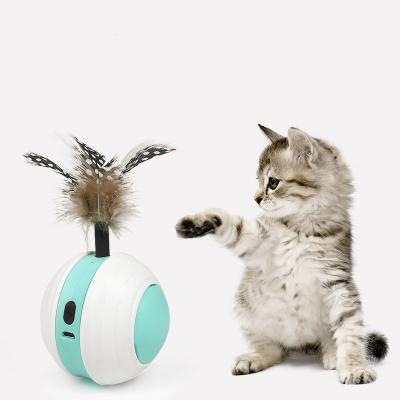 China New Viable Pet Space Sports Ball Rotating USB Charging Automatic Funny Cat Toy Infrared Rolling Ball for sale