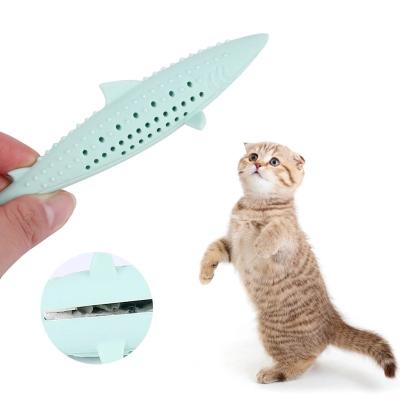 China Mint Silicone Fish Cat Chewing Teeth Mint Fish Toy Allows Cats To Clean Their Teeth Automatically for sale