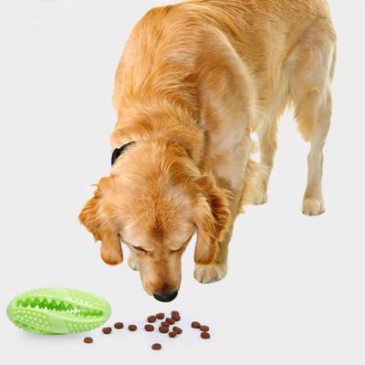 China Leaking Toy Rubber Rugby Pet Ball Silicone, Molar Cleaning Teeth Chewing Toy With Cleaning Function for sale