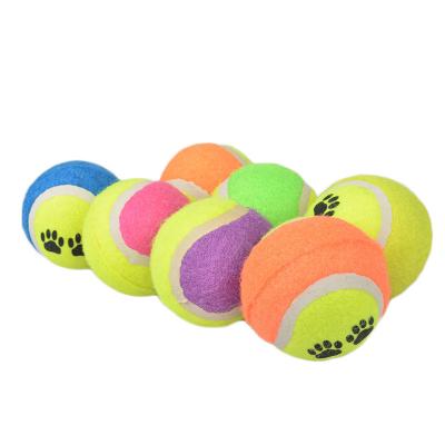 China Hot Selling Dog Toy Ball Cartoon Footprint Ball Teddy Footprint Tennis Footprint Outdoor Sustainable Interactive Toy for sale