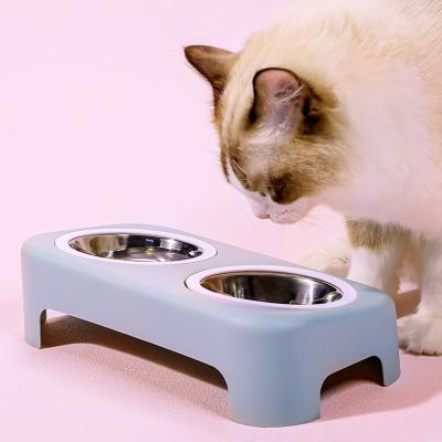 China Non-automatic Reusable Large Size Pet Bowl PP Stainless Steel Dog Bowl for sale