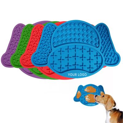 China Viable Silicone Dog Head Pet Lick Sluggish Protection and Puddle Prevention Slow Dog Food Slow Clogging Dish for sale