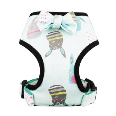 China Personalized Comfortable Pet Chest Invest NO Pull Pattern Dog Harness Cat Harness With Cute Adjustable Bowknot for sale