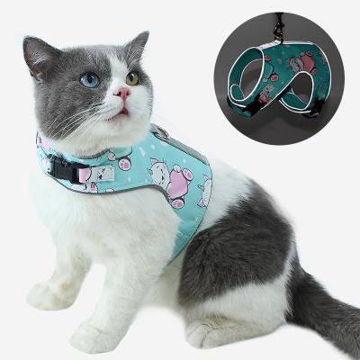 China Anti-Fall Style Reflective Cat Harness Cat Rope Pet Escape Dog Breathable Custom Walking Harness for sale