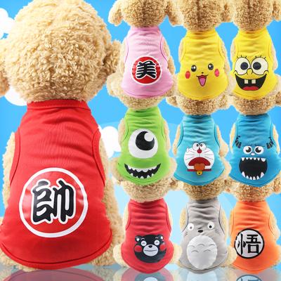 China Summer Viable Comfortable Wholesale Pet Puppy Cartoon Dog Outdoor Cotton Vest With Spring And Summer for sale