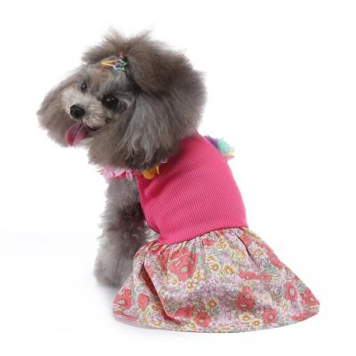 China Sustainable Pet Spring Flower Skirt Puppy Princess Sweet Dress And Summer Dress for sale