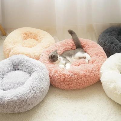 China Round Soft Cushion Pet Cushion Dog Plush Winter House Bed Cat Plush Portable Cooling Pet Supplies for sale