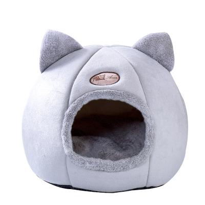 China New Plush Winter Indoor Partially Enclosed Plush Tent Cat And Dog Warm Pet Nest Cooling for sale