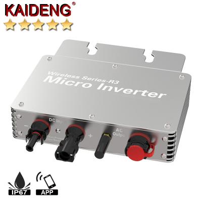 China Kaideng Grid Connected 350W MPPT 50/60Hz Pure Sine Wave DC To AC 120V/240V Smart Control System 165*176*38mm for sale