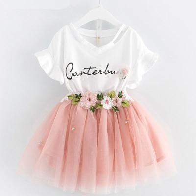 China Anti-wrinkle babies dress designs summer girls pineapple fashion dress custom cotton lovely skirt for sale