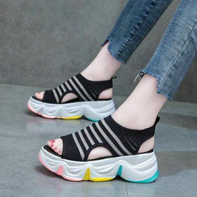 China Summer Breathable Ladies Color Comfortable Stepped Toe Beach Jelly Shoes Slippers Anti Open Casual Shoes Sports Shoes 2020 for sale