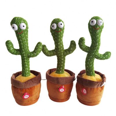 China New Cute Plush Stuffed Flowerpot Twisting Talking Dancing Cactus Doll Singing Music Cactus Plush Toy for sale