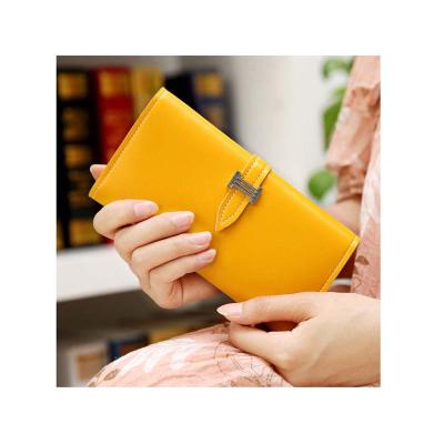 China Korean Women Waterproof Fashion Pinch Long Fashion Handbag With Clasp Buckle Leather Trim Wallet Card Bag Dinner Bag for sale