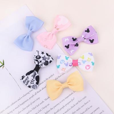 China Hot Selling Soft Bowknot Hair Ornaments Fabric Bows Handmade Hair Clips For Kids Girls OEM for sale