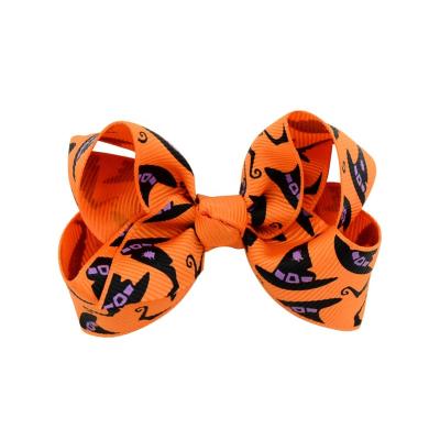 China Hot Selling Hair Decorations Halloween Party Ribbon Bowknot Hair Clips Big Bow Hair Grips For Kids Hairpin OEM for sale