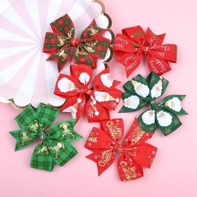 China Hair Ornaments Big Bowknot Hairpin Ribbon Polyester Hot Sale Christmas Party Bow Hair Grips For Kids Hair Accessories for sale