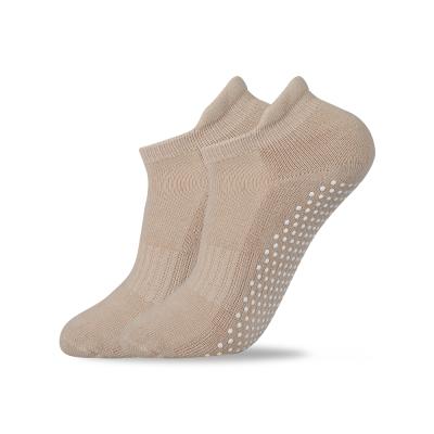 China Half Cotton 12% Terry 85% Elastic Breathable Spandex 3% Anti Slip Grip Yoga Sock for sale