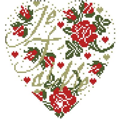 China All over the world NKF heart-shaped roses flower cross stitch style new products needlepoint design for sale