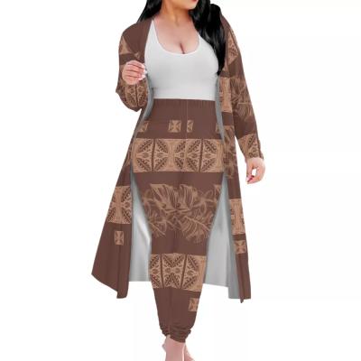 China Tribal Design QUICK DRY Custom Fashion Polynesian Samoa Casual Women Plus Size Kimono Coats Pants Outfits for sale