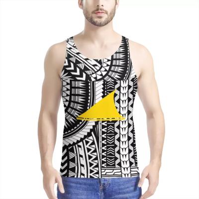 China 2021 New Arrivals Tokelao Polynesian Samoan Tribal Design Tokelao LOGO Wholesale Price O Neck Casual Tank Top QUICK DRY for sale