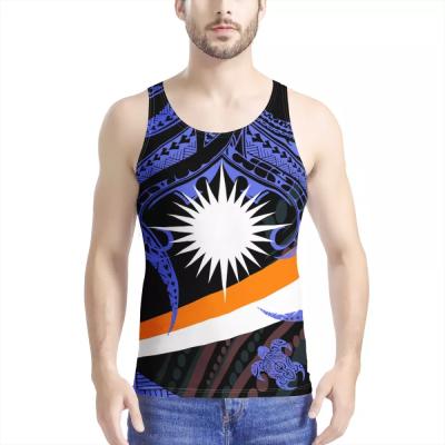 China Men 2021 HOT SALE Polynesian Samoan Tribal Casual Fashion QUICK DRY Design Custom Sublimation Print Tank Top Shirt for sale