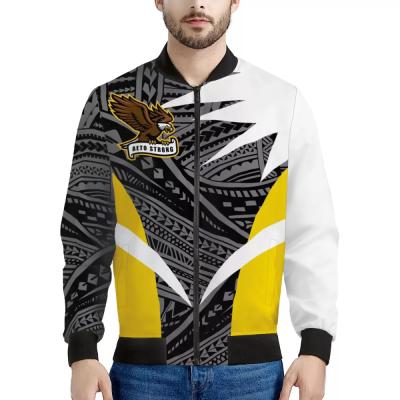 China HOT SALE 2021 Breathable Polynesian Samoan Tribal Design Fashion Trend Fashion Trend Zipper Casual Jacket For Men for sale