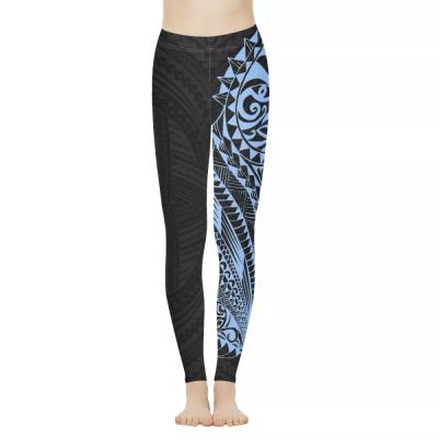 China Wholesale Good Quality Polynesian Samoa Printing Stretch Fitness Tribal Comfortable Yoga Pants High Waisted Compression Yoga Pants for sale