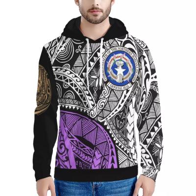 China 2021 Viable Fall And Winter Cnmi Casual Polynesian Patchwork Samoa Tribal Design Printing Hoodtes Custom Big Size Mens Sweater Hoodies for sale