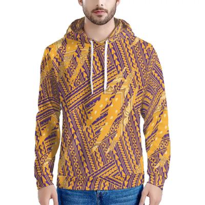 China Viable Polynesian Samoan Tribal With Paisley Pattern Style Men's Hoodies Custom Warm Hoodies for sale