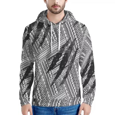 China Viable Newcomer Polynesian Samoan Tribal With Paisley Pattern Style Mens Hoodies Custom Hoodies for sale