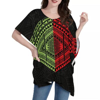 China Custom Tribal Polynesian Samoan Women Dress Women Anti-Wrinkle Sweater Wholesale Price Design Oversize Shirt Dress for sale