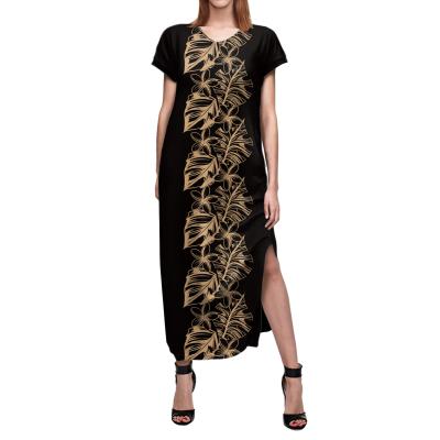 China New Arrival Custom Made Women's Shortsleeve Female Split Dress Polynesian Samoan Tribal Design Anti-wrinkle Dress for sale