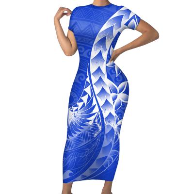 China cheap custom made tribal polynesian samoan samoan vintage tribal tattoo design good quality long sleeve Anti-wrinkle long price dress for sale