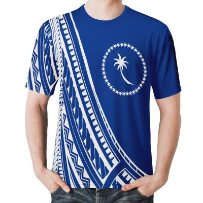 China 2021 Viable New Arrival Custom Polynesian Chuuk Tribal Design 3D Printed Breathable O-Neck T-Shirts For Men's Casual Tops for sale