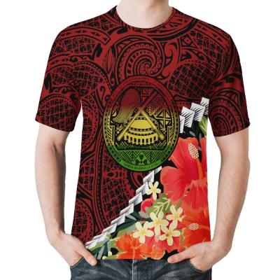 China 1 Drop Shipping MOQ Custom Tribal Fashion Casual Short Sleeve Large Personality Polynesian Samoa Design Viable Size T-Shirt for sale