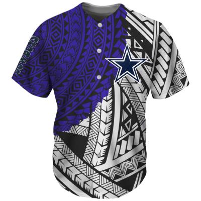 China New Design 2021 Breathable Promotional Baseball Jersey Polynesian Tribal Apparel Custom NFL Team Knit Breathable Baseball Jersey for sale