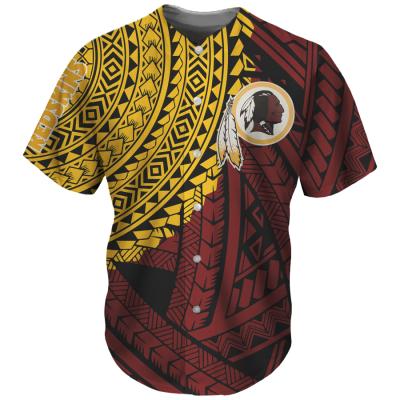 China Custom NFL Uniform Polynesian Tribal Apparel Team Knit Breathable Baseball Jersey 2021 Style Ethnic Promotional Baseball Jersey for sale