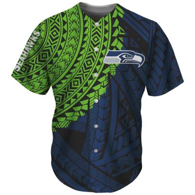 China Polynesian Tribal Apparel Custom NFL Uniform Team Knit Breathable Baseball Jersey 2021 Promotional Good Quality Baseball Design for sale