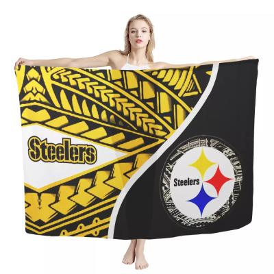 China Custom Viable Polynesian Samoan Samoan Tribal Design NFL American Football Team Sarong Scarf Women Outdoor Beach Sunscreen Shawl Scarf for sale