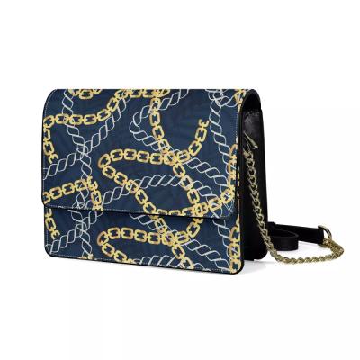 China High Quality 2021 No Minimum Low Price PU Leather Cross - Body Handbags Vintage Gold Chains Style Printed Lady Bag High Quality Crossbody for sale