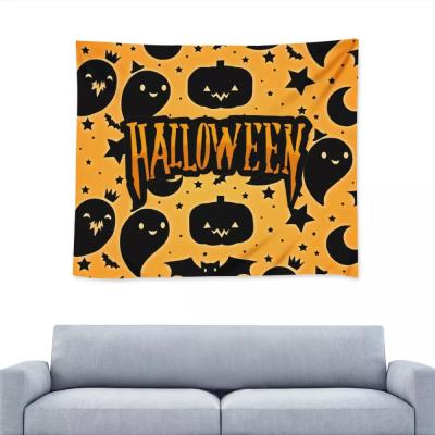 China Beautiful Decoraion 1 MOQ Drop Shipping Halloween Design Custom Trick Or Treat Printing Wall Tapestry For Picnic Blankets Tapestry for sale