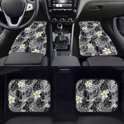 China Easy Cleaned Foot Mats Set Car Floor Mats Waterproof Universal Car Mats Custom Polyenesian Plumeria Pattern Vintage Car Floor Full for sale