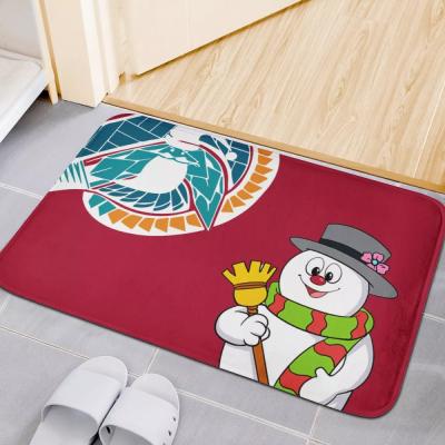 China New Arrived Custom Made Washable Polynesian Samoan Tribal Design Christmas Snowman Printing Floor Doormat for sale