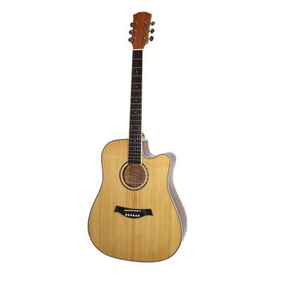 China Factory Wholesale Musical Instrument Acoustic Veneer Matte Acoustic Guitar Polished 41 Inch Fir Sapele Wood Guitar for sale